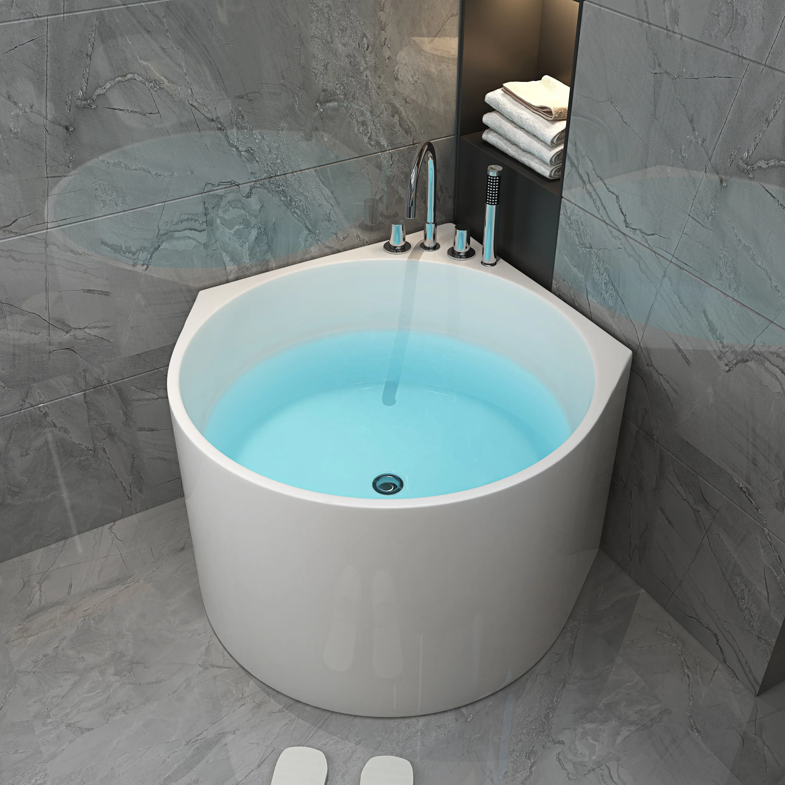 SET VASCA DA bagno quadrata in ceramica per casa delle bambole Mobili
