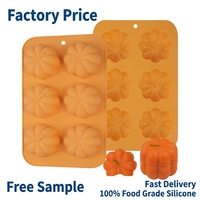 Moule en silicone réutilisable sans BPA, facile à nettoyer, multi-cavités, en forme de citrouille 3D, pour Thanksgiving, muffins, savon, pâtisserie