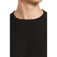 Camiseta de algodón mercerizado para hombre, prenda de vestir, de alta calidad, lisa, blanca, con Logo personalizado, sin marca, elástica, suave, negra, 100%