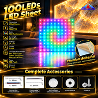 Matrice LED SMD5050 100 Pixels RGB Adressable, Effet Pierre, IP20 IP54, Découpable, 13W DC12V, Rétroéclairage 5V, Feuille LED RGBW 10x10 Pouces