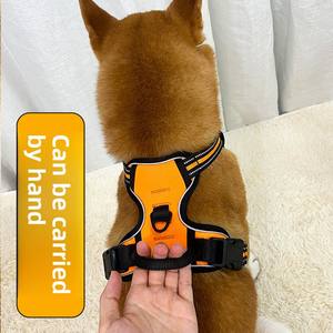 大型犬用ナイロン犬用ハーネスリーシュ小型ゴールデンレトリバーラボ固体厚手パッド入りベストスタイルペット用品 - Product Image 4