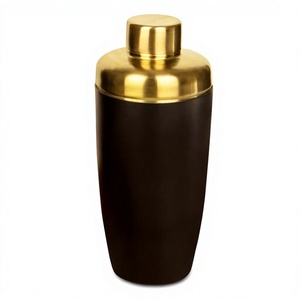 Mayur Exports - Juego de Coctelera Mini Duradera de 500 ml, Acero Inoxidable con Acabado Negro Dorado, Modelo 7093, para Uso en el Hogar y en Bares - Product Image 1
