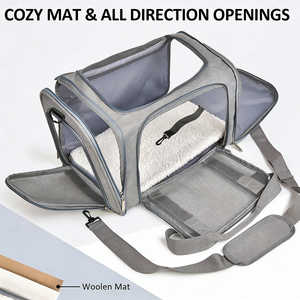Sac à dos de transport portable pour animaux de compagnie, sac de transport respirant <span class=keywords><strong>en</strong></span> maille pour <span class=keywords><strong>chiens</strong></span> et chats, sac à dos de voyage léger pour petits <span class=keywords><strong>chiens</strong></span> et chats, randonnée <span class=keywords><strong>en</strong></span> plein air - Product Image 4