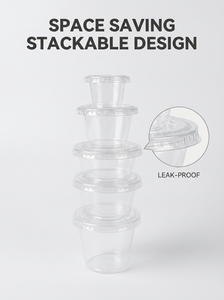 Gobelet soufflé en plastique transparent FULING personnalisé de 3,25 oz, gobelet jetable pour sauce - Product Image 5