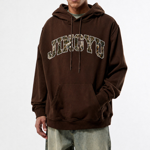 El fabricante diseña sudaderas con capucha y cordón ajustable con bordados de camuflaje elegantes; sudaderas con capucha de algodón personalizadas. - Product Image 1
