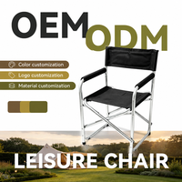 Chaise de Réalisateur en Aluminium Pliante Légère et Portable pour Extérieur, Chaise de Maquillage pour Jardin et Patio, Robuste et Professionnelle
