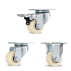 3 Zoll 4 Zoll <span class=keywords><strong>5</strong></span> Zoll PA Nylon Weiß Low Gravity Center <span class=keywords><strong>Caster</strong></span> Stahl rad mit Bremse - Product Image 1