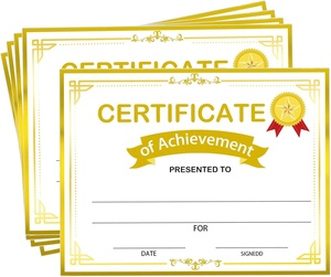 Certificat de reconnaissance des réalisations, certificat d'obtention de diplôme en or, diplôme de remise des diplômes, réalisations pour les étudiants, fournitures scolaires - Product Image 1