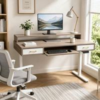 Bureau de jeu électrique pliable et réglable en hauteur avec tiroirs de rangement, poste de travail informatique motorisé pour la maison et le bureau