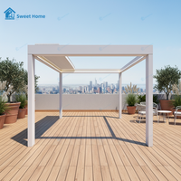 Pergola motorisée rétractable en aluminium sur mesure, étanche, facile à assembler, pour balcon, patio, jardin, villa