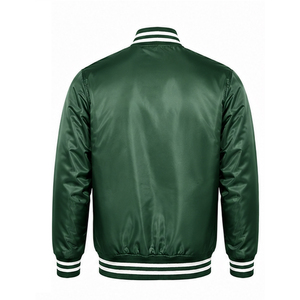 Chaquetas de satén más vendidas para adultos, precio al por mayor, ropa casual de calle, cuello alto, tela personalizada, teñido liso, chaqueta de satén para hombre - Product Image 4