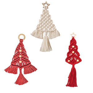 Chất Lượng Cao Macrame DIY Cây Giáng Sinh Kit Handmade Bông Sợi Dây Thừng Dệt Hướng Dẫn Với Cross-Biên Giới Bóng Đồ Trang Trí - Product Image 1