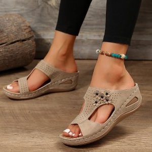 Nuovi Sandali Estivi con Zeppa per Donna, Ciabatte con Fiori in Taglie Grandi - Product Image 6