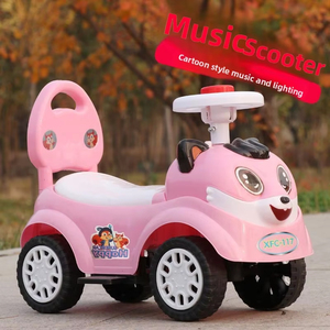 Musical Baby Walker &amp; 4-Wheel <strong>Ride</strong>-<strong>on</strong> Balance Bike for Toddlers 2-6 Years, Indoor Sliding Toy with Lights &amp; Music - Product Image 5