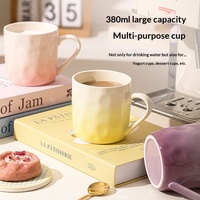 Tasse en céramique haut de gamme style nordique dégradé, tasse à café pour petit-déjeuner pour couple, tasse à boire pour fille, usage domestique