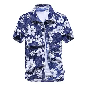 하와이 비치 착용 승화 일반 맞춤 버튼 의류 셔츠 남성 스타일 망 셔츠 100 코튼