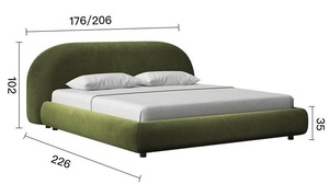 Hot Bán Nhung Boucle Vải Giường Đôi Củ-Bao Bọc Vua Kích Thước Giường Sang Trọng Nữ Hoàng Giường Khung Cho Phòng Ngủ - Product Image 6