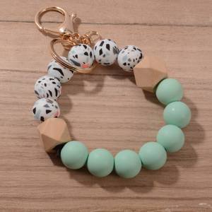<strong>Wristlet</strong> <strong>Keychain</strong> 2/3 Silicone Dark+Earthy Tones Charm Bracelet Key Chain - Product Image 6