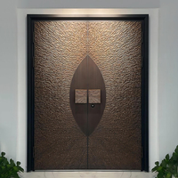 Porte d'entrée double américaine en fonte d'aluminium pour villa, porte principale de sécurité antivol pour appartement commercial et salon, sur mesure
