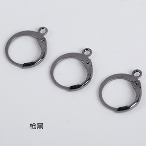 Ganchos para pendientes redondos y planos DIY, forma de O, ganchos franceses, accesorios para la fabricación de pendientes, chapados en hierro, 8 colores disponibles - Product Image 4