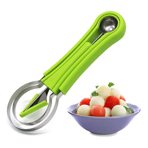 Ensemble de cuillères à fruits multifonctionnelles en acier inoxydable, très vendu, 3 en 1, gadget de cuisine pour couper les fruits - Product Image 1