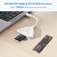 Caja Externa Portátil USB3.2 10Gbps NVMe NGFF a M.2 para Discos de Estado Sólido, Carcasa para Discos Duros