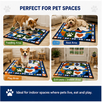Tapis pour animaux de compagnie lavable à imprimé animal chien de dessin animé, tapis en peluche touffeté avec dos antidérapant en caoutchouc, décoration intérieure, vente en gros, approvisionnement en vrac
