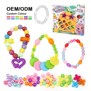 Leemook DIY Custom Beads Kit Children's Handmade Beaded Jewelry Bracelet Making Kit Girl Toys