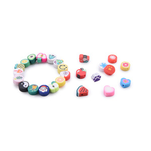 Accessoires de chaîne de téléphone portable bricolage perles en vrac smiley visage <span class=keywords><strong>lettre</strong></span> animal fruit mélangé doux perles de poterie en gros - Product Image 3