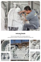 Monument funéraire en marbre blanc sculpté à la main, double cœur d'ange, pour cimetière, fournisseur YOUFINE.