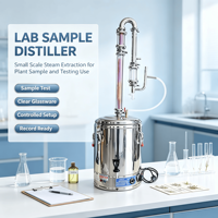 Kit d'Appareil de Distillation pour l'Extraction d'Herbes, Distillateur en Verre et Acier Inoxydable pour une Utilisation Sûre à Domicile