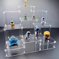 Présentoir de sol personnalisé en forme d'escalier, unité de présentation en acrylique pour jouets, figurines, bijoux et maquillage, en forme d'échelle