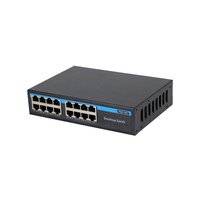 Conmutador de red de caja metálica de 16 puertos 10/100/1000Mbps Conmutador Ethernet de 16 puertos Mini conmutador de red Gigabit de escritorio con chip RTL