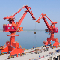 Grúa pórtico articulada de cuatro puntas con pedestal y riel, capacidad de 10-80 toneladas, altura de elevación de 30-45 m, para puerto