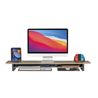 Support d'ordinateur en bois au design moderne Support de moniteur réglable Support de bureau rehaussant Table de rangement pour bureau d'étude