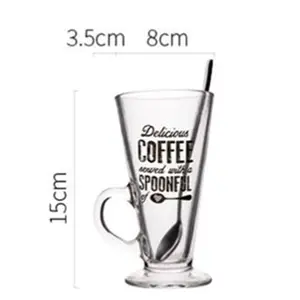 300ml Drinking Latte Clear Coffee Glass Mug