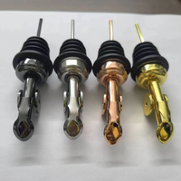 Vertedor de botella de licor con tapa automática para alcohol, vino, dispensador de aceite de oliva de acero inoxidable con tapón para aceite de oliva