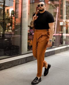 Ensembles de blazers, costumes de <span class=keywords><strong>mariage</strong></span> pour hommes, tenues 2 pièces, coupe ajustée, costume orange à double boutonnage, <span class=keywords><strong>grande</strong></span> <span class=keywords><strong>taille</strong></span>, smoking homme, robe élégante - Product Image 4