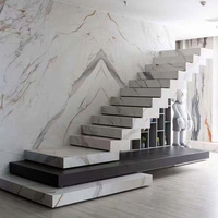 Ace Promotion Prix Escaliers flottants Échelle en marbre en pierre naturelle Marchepieds d'escalier Livraison rapide Marches d'escalier flottantes