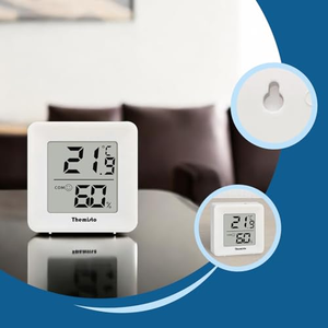 เครื่องวัดอุณหภูมิห้องแบบดิจิตอลขนาดเล็ก จอ LCD เซ็นเซอร์วัดอุณหภูมิและความชื้นแบบดิจิตอล - Product Image 4