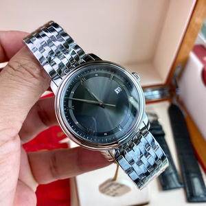 Reloj de Hombre Mecánico Automático con Esfera Gris Antracita Estilo Diseñador Clásico, Correa de Acero Inoxidable 316L, Fecha Luminosa - Product Image 2