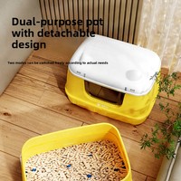 Bac à litière pour chat extra-large, entièrement fermé, design carré, en PP, anti-odeur, avec système de récupération de litière, fournitures de toilettage, direct usine