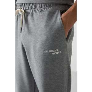 Conjunto Deportivo de Algodón Gris Melange para Hombre, Casual, Transpirable, Corte Holgado, 340 Gramos - Product Image 4