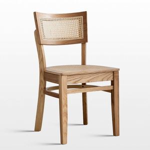 Silla rústica tejida de caña de mano, silla de madera maciza, silla de ratán para comedor y restaurante de Hotel - Product Image 1