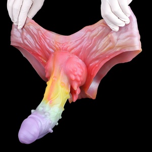 Rainbow Flame Hollow Elastic Strap-on <b>Dildo</b> Pants Silicone Penis Pants Male Penis Enlargement Sleeve Couple Sex Toys Wholesale - Product Image 6