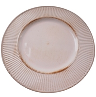 Assiette de présentation ronde en plastique vieilli style vintage pour mariage, banquet, décoration de table événementielle et domestique