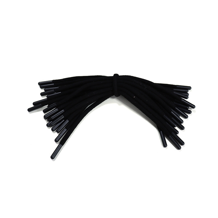 Sofine High Quality Wholesale 100% Solid Core Round Rope Black Cotton Drawstring Top and Shorts