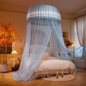 <span class=keywords><strong>Zanzariera</strong></span> a baldacchino per letto matrimoniale, apertura automatica, pieghevole, di grandi dimensioni (120 cm circolare, 300 cm altezza), design principessa, per uso domestico. - Product Image 1