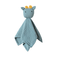 Haute qualité bébé Lovey couverture peluche Animal mignon vache mousseline bébé couverture de sécurité 100% coton doux bébé couette