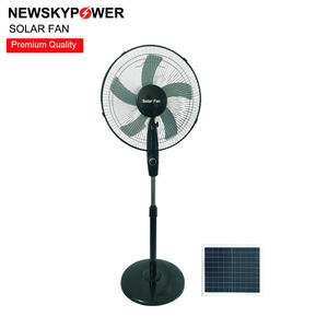 Batería recargable DC refrigeración energía solar 16 pulgadas ventiladores de soporte con CE para el hogar sótano piso interior pedetal al aire libre - Product Image 1